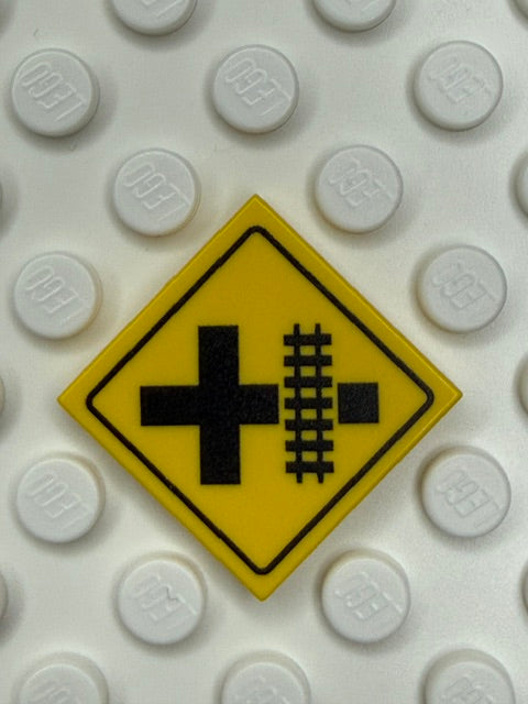 Warning Sign 2x2 Tile: Highway Light Rail Transit Grade V1