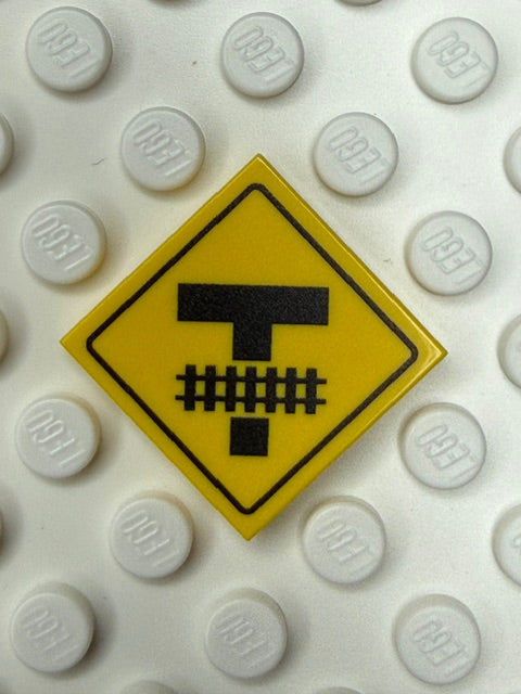 Warning Sign 2x2 Tile: Highway Light Rail Transit Grade V2