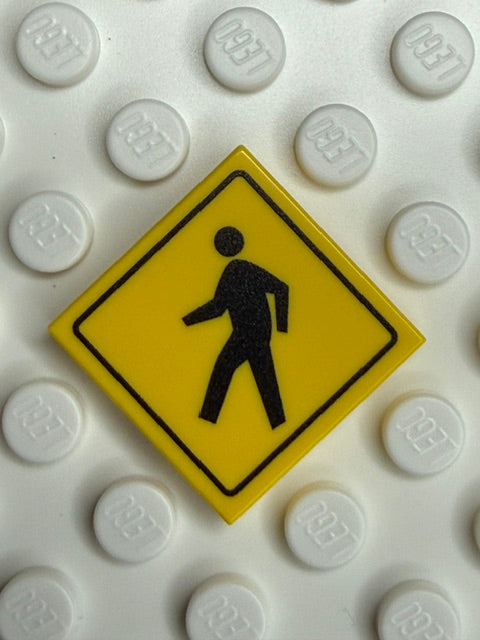 Warning Sign 2x2 Tile: Pedestrian Crossing Sign