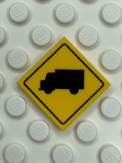Warning Sign 2x2 Tile: Truck Crossing Sign