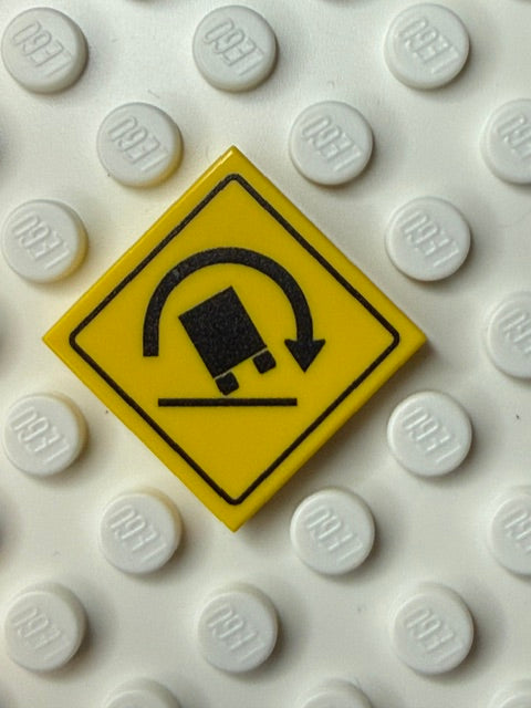 Warning Sign 2x2 Tile: Right Truck Rollover SIgn