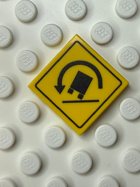 Warning Sign 2x2 Tile: left Truck Rollover Sign