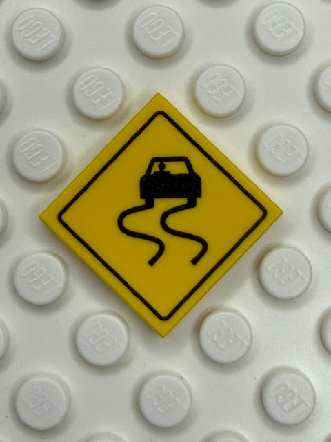 Warning Sign 2x2 Tile: Slippery Sign