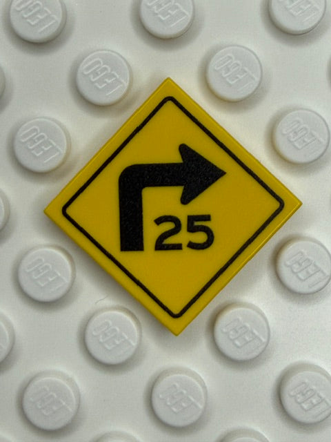 Warning Sign 2x2 Tile: Right Combo Speed Sign