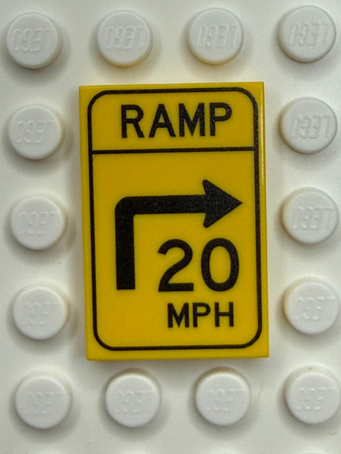 Warning Sign 2x3 Tile: Ramp Speed Sign