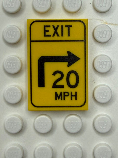 Warning Sign 2x3 Tile: Exit Speed Sign