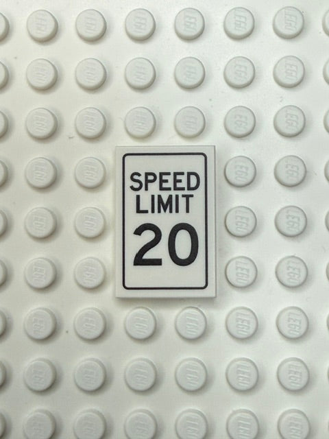 Traffic Control Sign 2x3 Tile: Speed Limit 20 mph