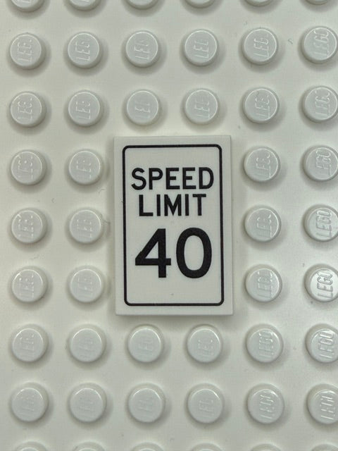 Traffic Control Sign 2x3 Tile: Speed Limit 40 mph