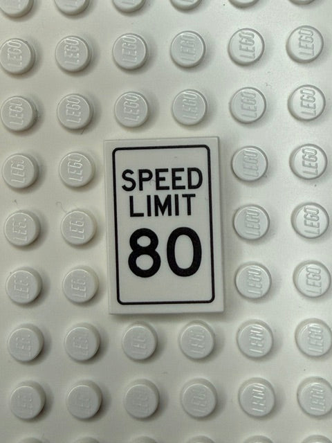 Traffic Control Sign 2x3 Tile: Speed Limit 80 mph