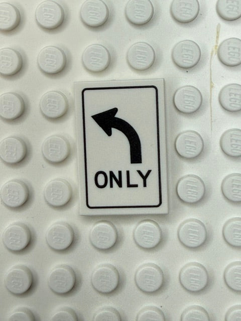 Traffic Control Sign 2x3 Tile: Left Turn Only Arrow