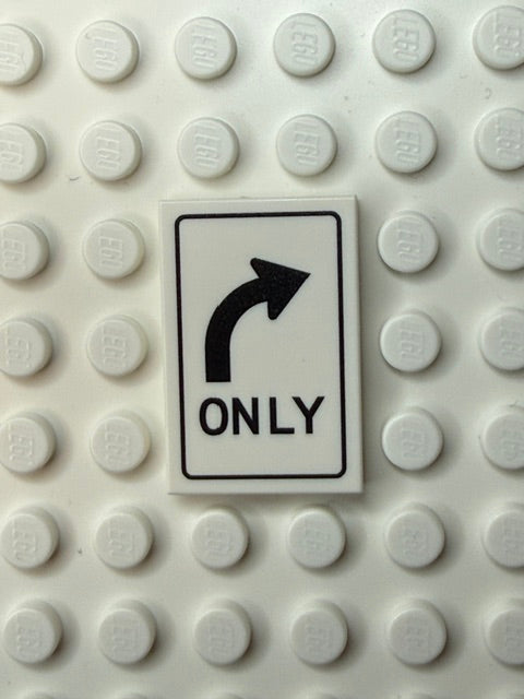 Traffic Control Sign 2x3 Tile: Right Turn Only Arrow