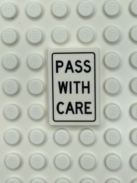 Traffic Control Sign 2x3 Tile: Pass With Care