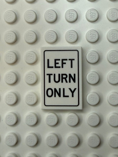 Traffic Control Sign 2x3 Tile: Left Turn Only