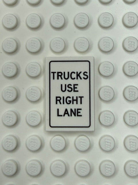 Traffic Control Sign 2x3 Tile: Trucks Use Right Lane
