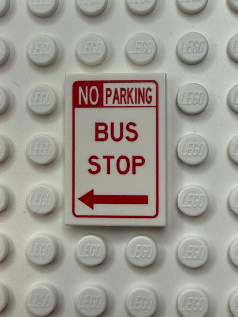 Information Signs 2x3 Tile: No Parkign Bus Stop Arrow Point Right