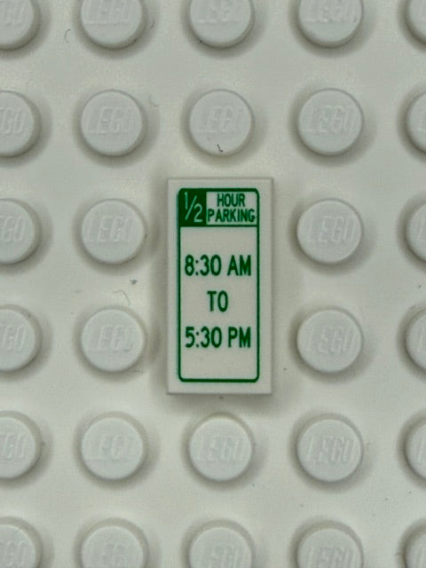 Information Signs 1x2 Tile: 1/2 Hour Parking