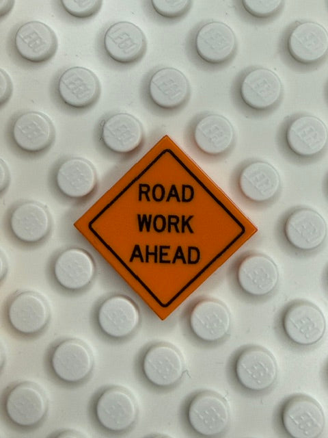 Work Signs 2x2 Tile: Road Work Ahead