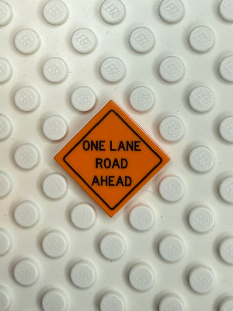 Work Signs 2x2 Tile: One Lane Road Ahead