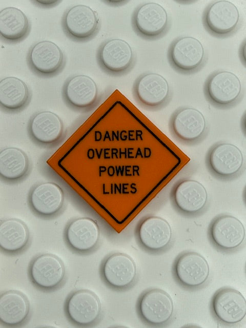 Work Signs 2x2 Tile: Danger Overhead Power Lines