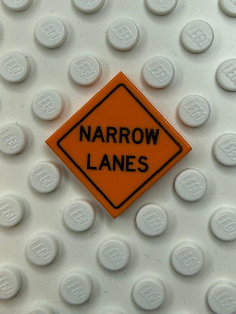 Work Signs 2x2 Tile: Narrow Lanes