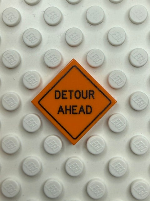 Work Signs 2x2 Tile: Detour Ahead