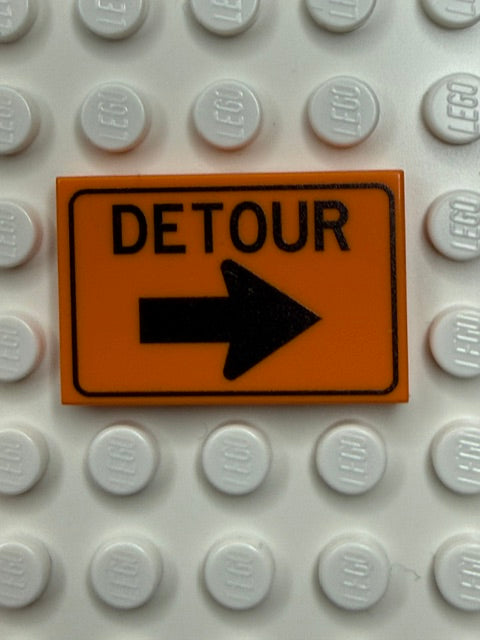 Work Signs 2x3 Tile: Detour Right Arrow