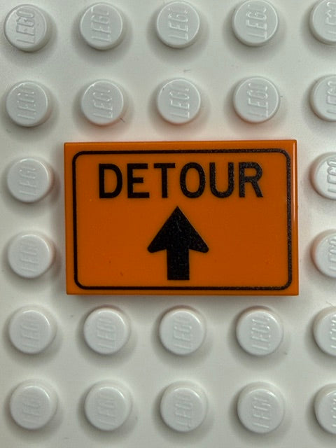 Work Signs 2x3 Tile: Detour Straight Arrow