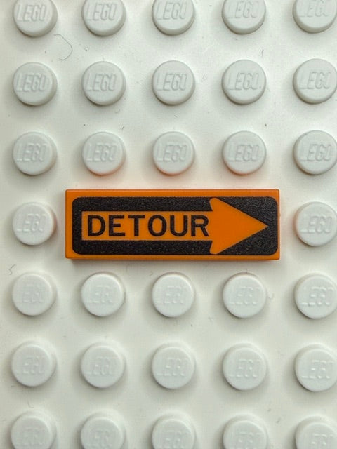 Work Signs 1x3 Tile: Detour Pointing Right
