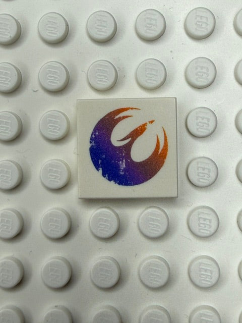 Galaxy Wars Signs and Symbols 2x2 Tile: Rebel Phoenix Dirstressed Color Fade