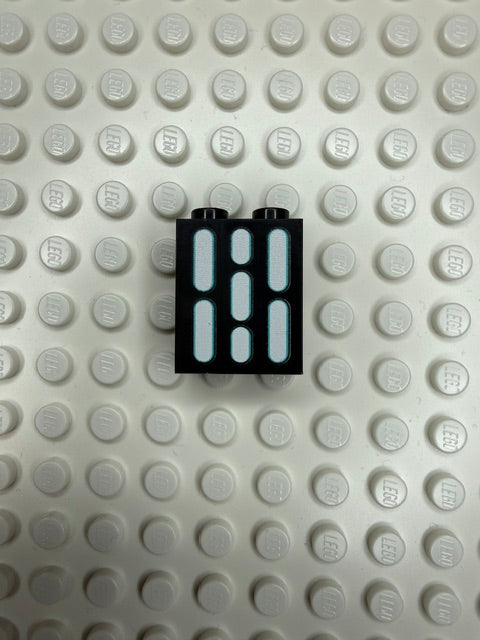 Light Panel 1x2x2 Brick: Black 3 Row Panel