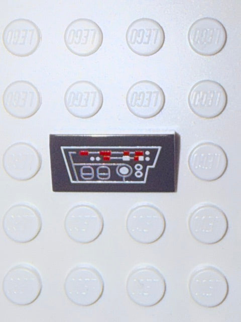 Control Panel 1x2 Slope: Dark Bluish Gray Panel Version 3