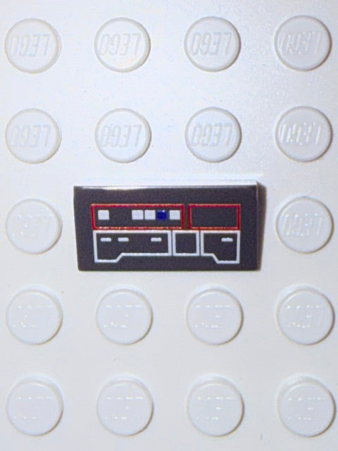 Control Panel 1x2 Slope: Dark Bluish Gray Panel Version 4