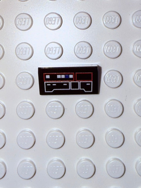 Control Panel 1x2 Slope: Black Panel Version 4
