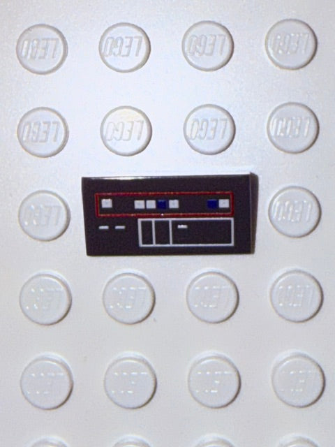 Control Panel 1x2 Slope: Dark Bluish Gray Panel Version 6
