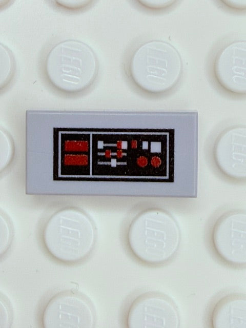 Control Panel 1x2 Tile: Light Bluiish Gray Control Panel 5