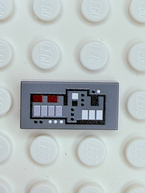 Control Panel 1x2 Tile: Dark Bluiish Gray Control Panel 8