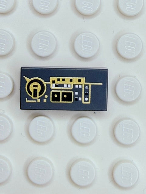 Control Panel 1x2 Tile: Dark Bluiish Gray Control Panel 9