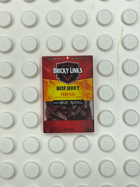 Food Snacks and Drinks 2x3 Tile: Bricky Links Tereyaki Beef Jerky