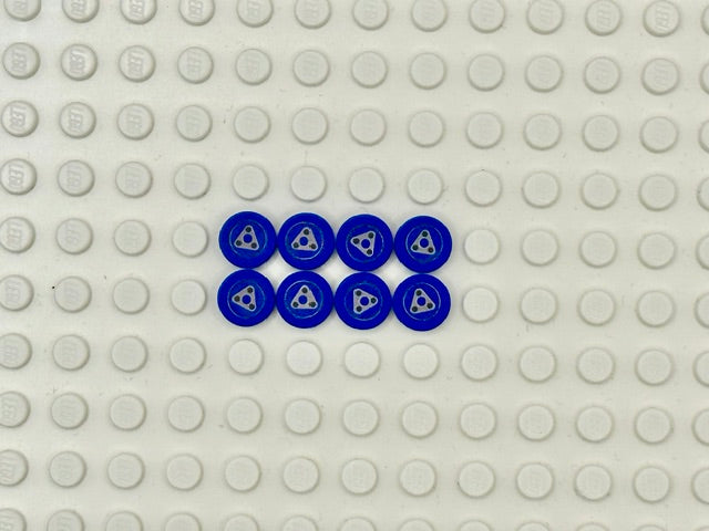 Train Bearings 1x1 Round Tile: 8 - Blue Style