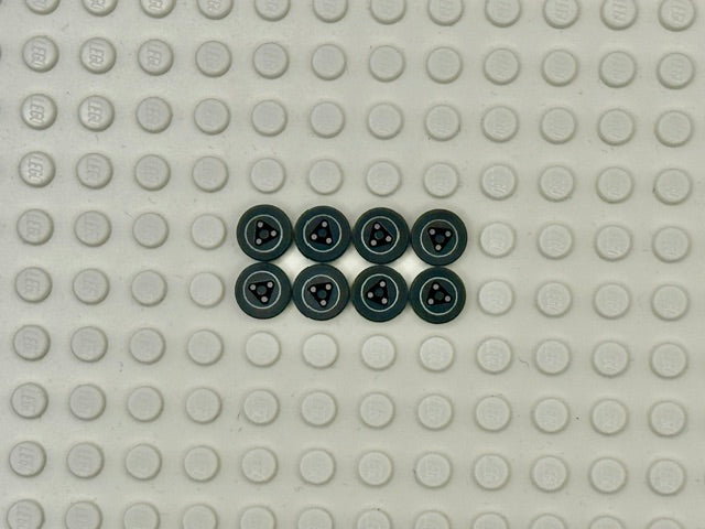 Train Bearings 1x1 Round Tile: 8 - Dark Bluish Gray Style
