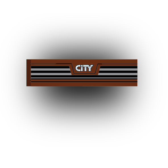 Car And Truck 1x4 Tile: City Front Grill (Multiple Colors)