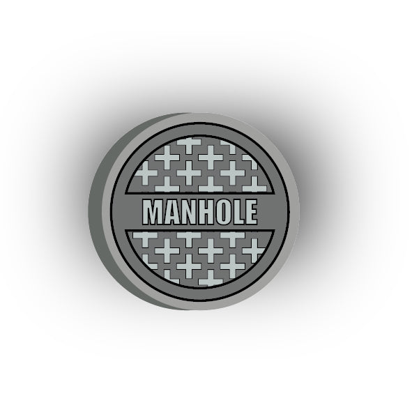 UV Printed City Details 3x3 Tile: Manhole Cover Style 1