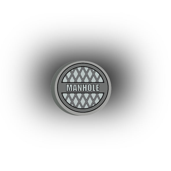 UV Printed City Details 2x2 Tile: Manhole Cover Style 2