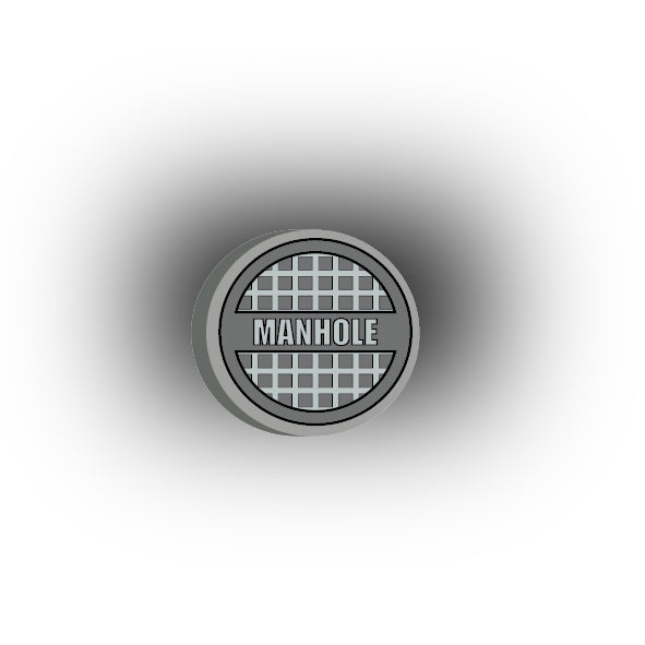 UV Printed City Details 2x2 Tile: Manhole Cover Style 7