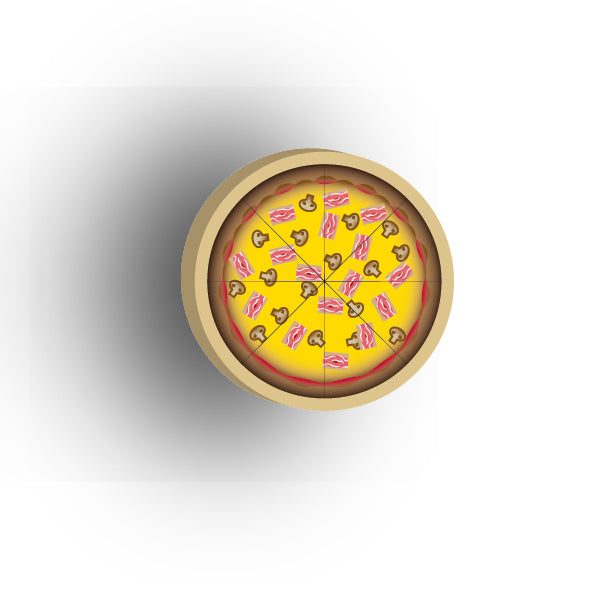 UV Printed Food Snacks and Drinks 2x2 Tile: Bacon And Mushroom Pizza