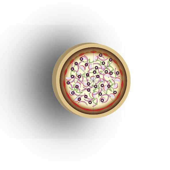 UV Printed Food Snacks and Drinks 2x2 Tile: Vegetable Pizza