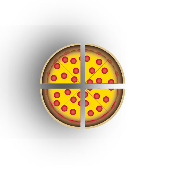 UV Printed Food Snacks and Drinks 1x1 Quarter Tile: Pepperoni Pizza Slices