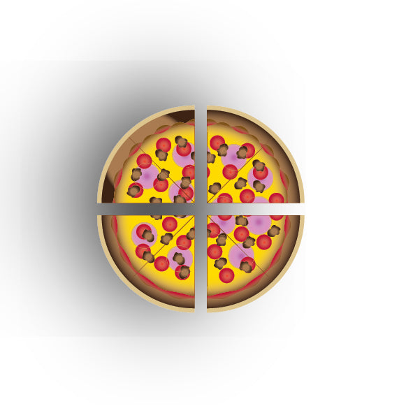 UV Printed Food Snacks and Drinks 1x1 Quarter Tile: Meatlovers Pizza Slices