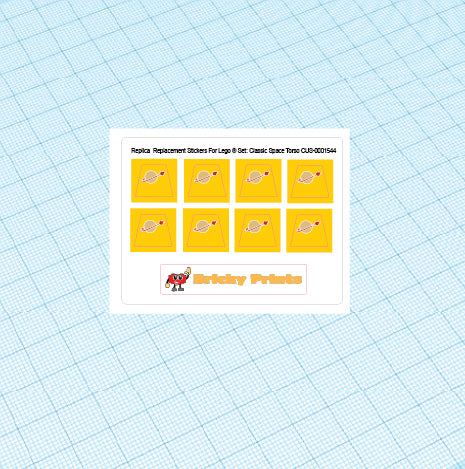 Replica Replacement sticker set: Classic Space Torso - Yellow