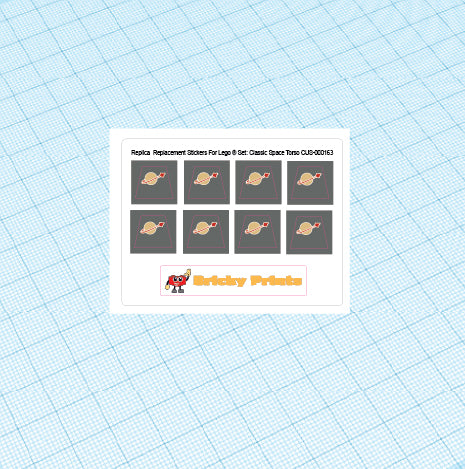 Replica Replacement sticker set: Classic Space Torso - Dark Gray